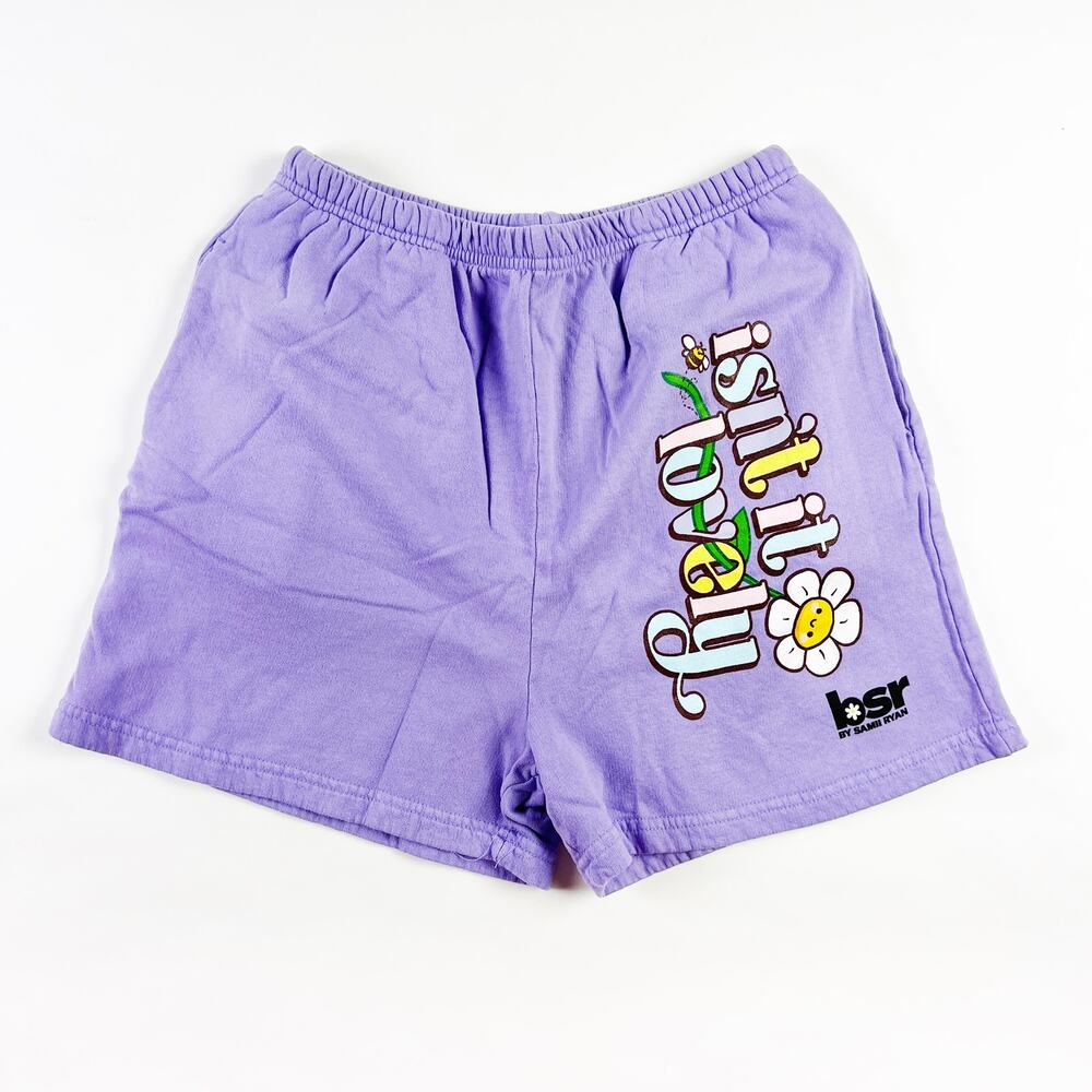 New BSR Samii Ryan shorts 'isn't it lovely" purple size small